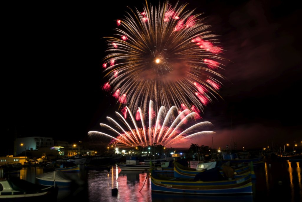 Festival de feux d'artifice à Marsaxlokk