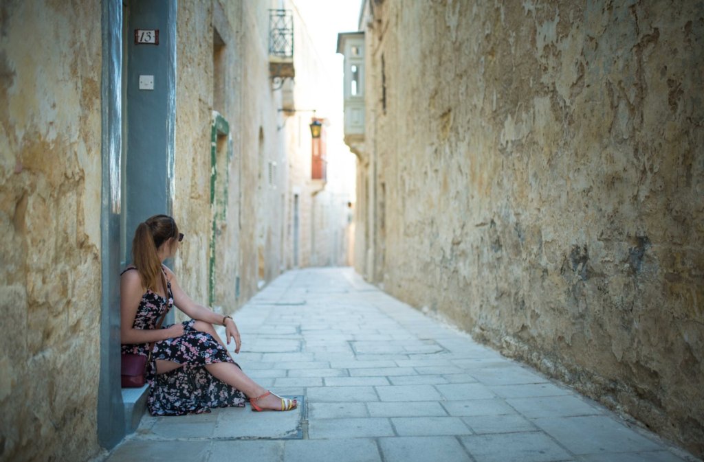 Pause dans les rues de Mdina
