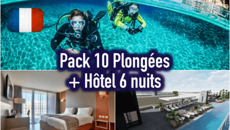 10 plongées + Hôtel 6 nuits (à partir de 2 personnes)
